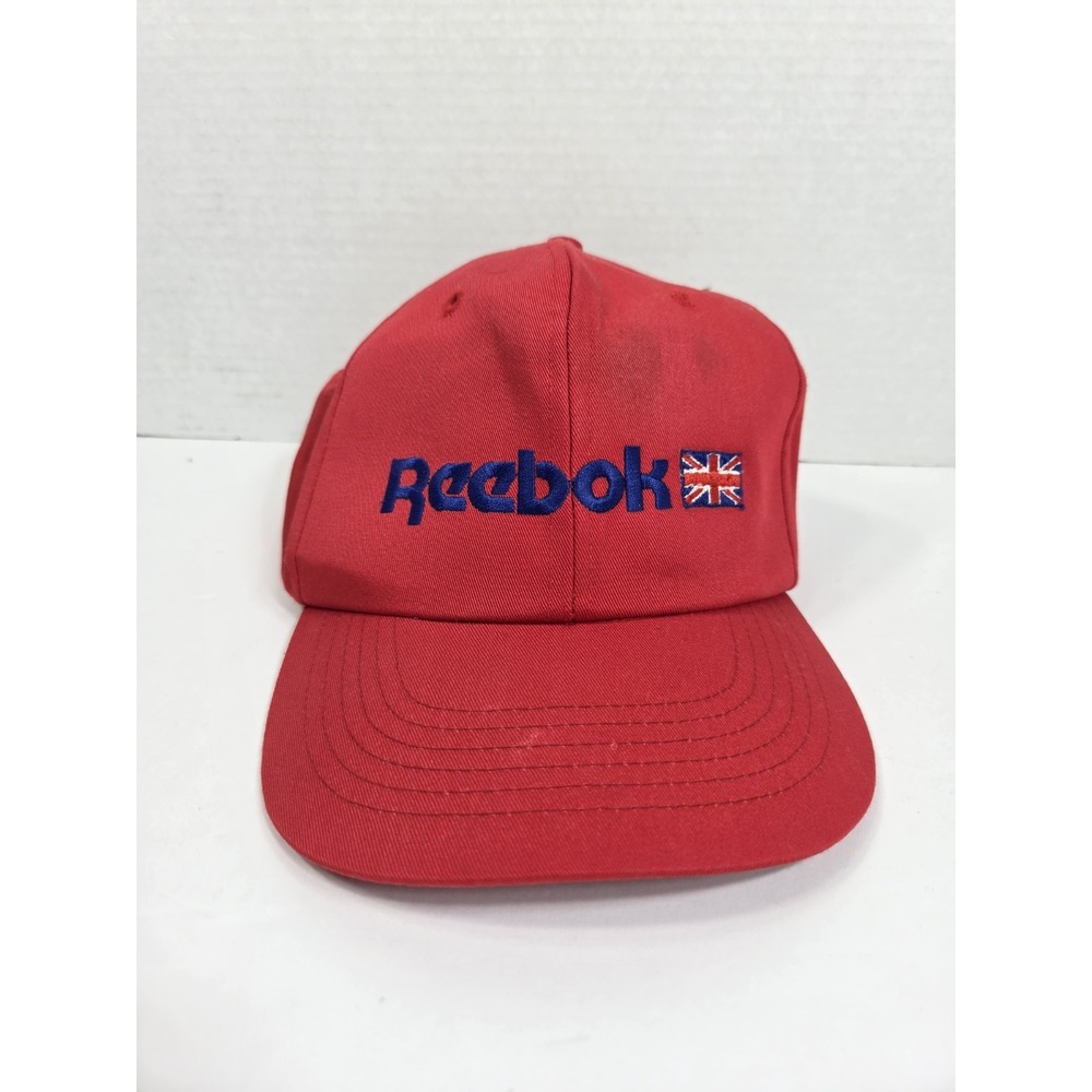 Vintage 80s  Reebok Hat Strap Back 80s Spell Out Adjustable Clip